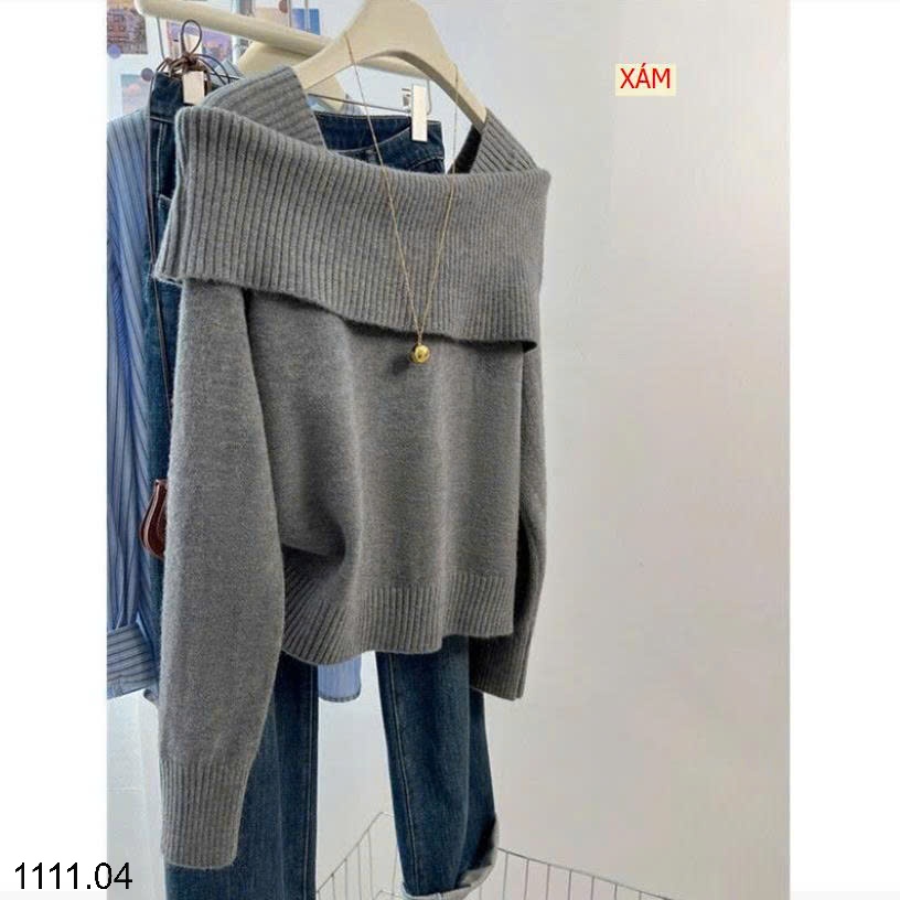 25HA1111.04 - ÁO LEN CỔ THUYỀN CHO NỮ