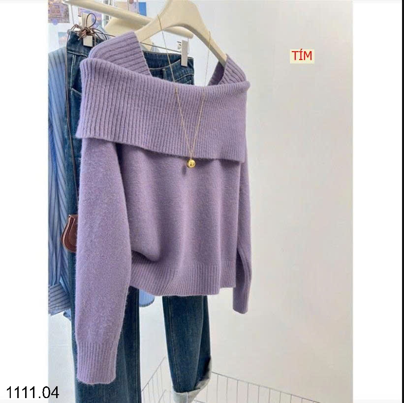 25HA1111.04 - ÁO LEN CỔ THUYỀN CHO NỮ