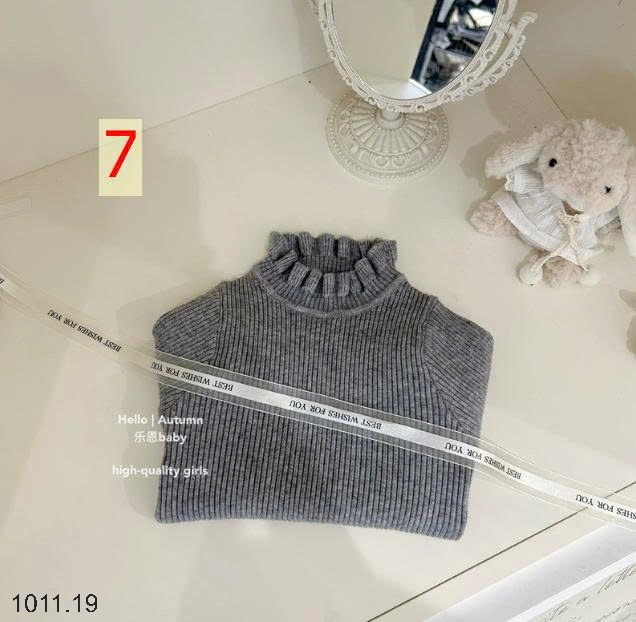 25HA1011.19 - ÁO LEN VIỀN BÈO CHO BÉ