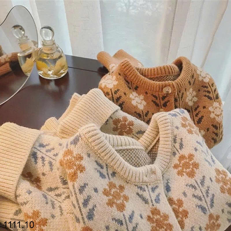 25HA1111.10 - CARDIGAN LEN DỆT KIM HOA