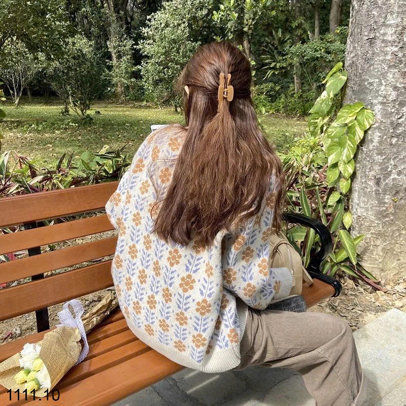 25HA1111.10 - CARDIGAN LEN DỆT KIM HOA