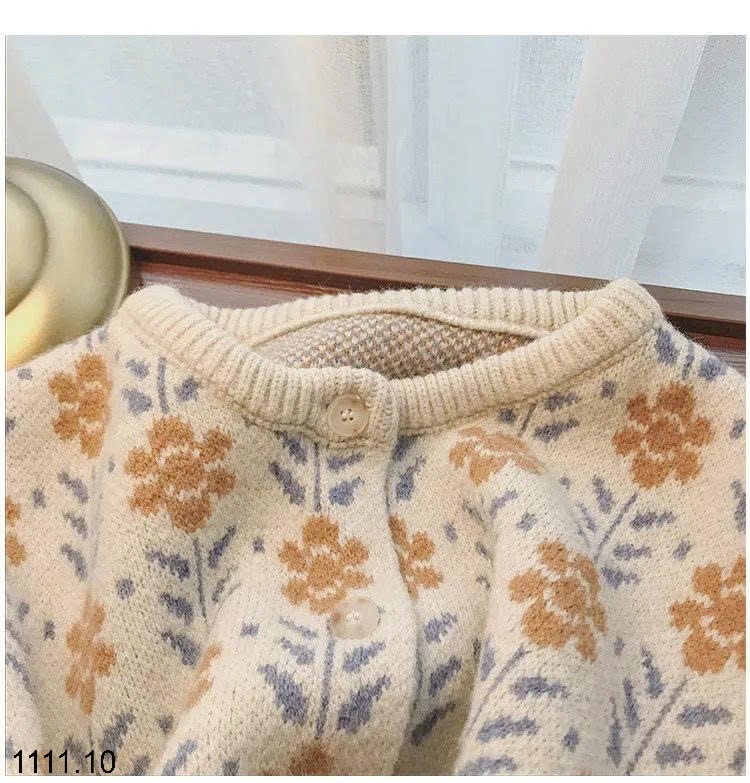 25HA1111.10 - CARDIGAN LEN DỆT KIM HOA