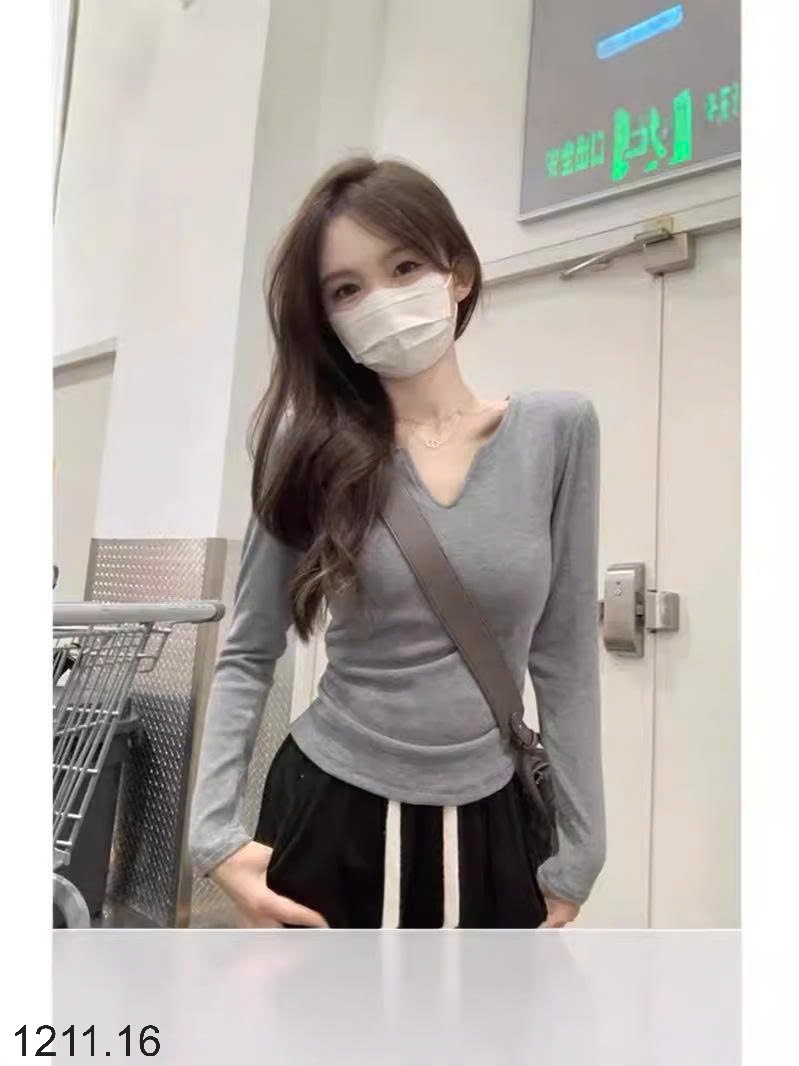 25HA1211.16 - ÁO THUN CỔ V KÈM BRA NỮ