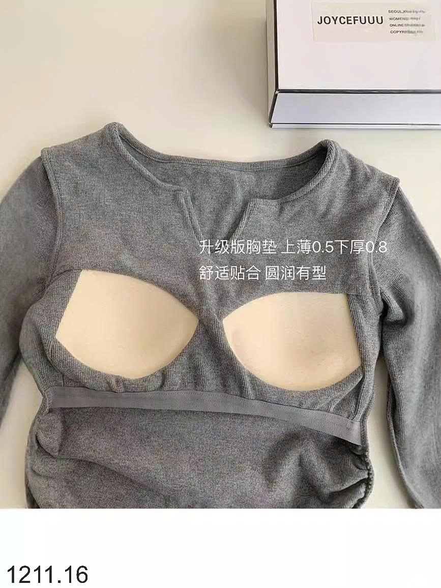 25HA1211.16 - ÁO THUN CỔ V KÈM BRA NỮ