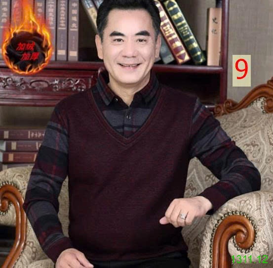 25HA1311.12 - ÁO LEN NAM CỔ SƠ MI LÓT LÔNG TRUNG NIÊN