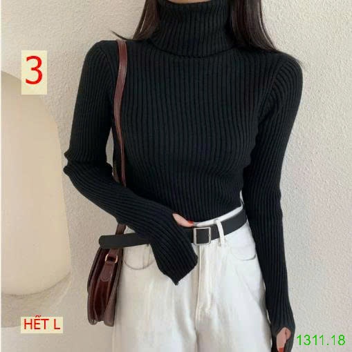25HA1311.18 - ÁO LEN CỔ LỌ NỮ