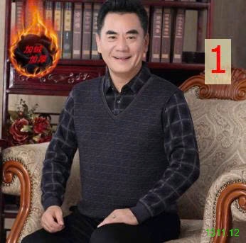 25HA1311.12 - ÁO LEN NAM CỔ SƠ MI LÓT LÔNG TRUNG NIÊN