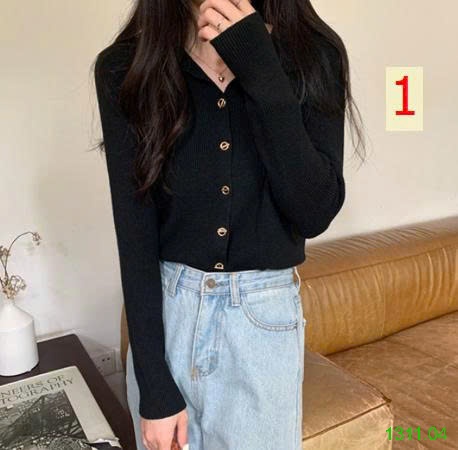25HA1311.04 - ÁO LEN CỔ POLO DỆT KIM THU ĐÔNG