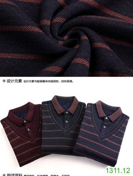 25HA1311.12 - ÁO LEN NAM CỔ SƠ MI LÓT LÔNG TRUNG NIÊN