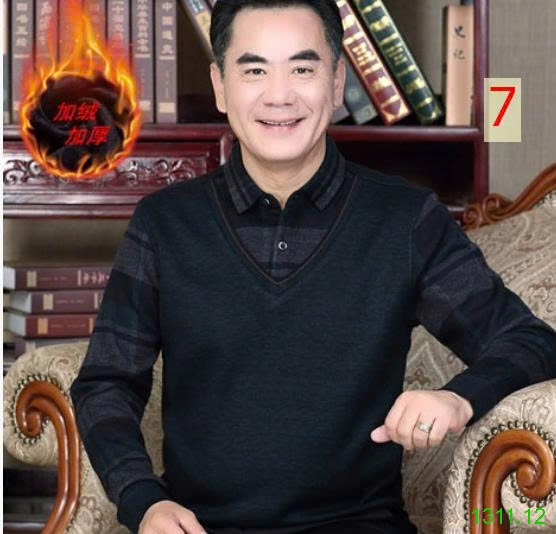 25HA1311.12 - ÁO LEN NAM CỔ SƠ MI LÓT LÔNG TRUNG NIÊN