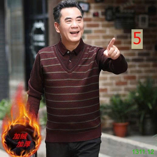 25HA1311.12 - ÁO LEN NAM CỔ SƠ MI LÓT LÔNG TRUNG NIÊN