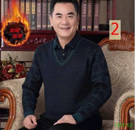25HA1311.12 - ÁO LEN NAM CỔ SƠ MI LÓT LÔNG TRUNG NIÊN