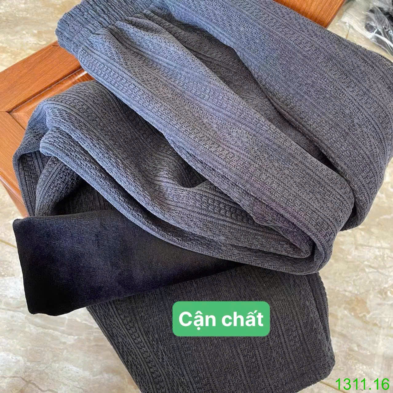 25HA1311.16 - QUẦN NHUNG ỐNG RỘNG VIỀN LÚA MẠCH