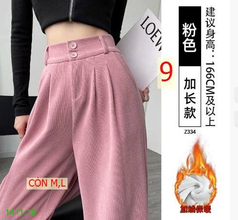 25HA1411.19 - QUÂN ÂU ỐNG ĐỨNG NHUNG TĂM CHO NỮ