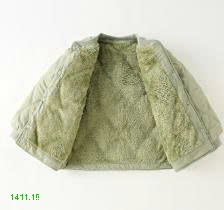 25HA1411.18 - ÁO KHOÁC TRẦN TRÁM CỔ TRÒN LÓT LÔNG CHO BÉ