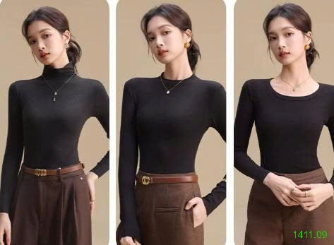 25HA1411.09 - ÁO GIỮ NHIỆT CỔ TRÒN CHO NỮ
