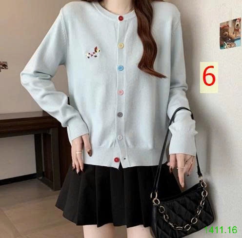 25HA1411.16 - CARDIGAN LEN THÊU HÌNH CÚN