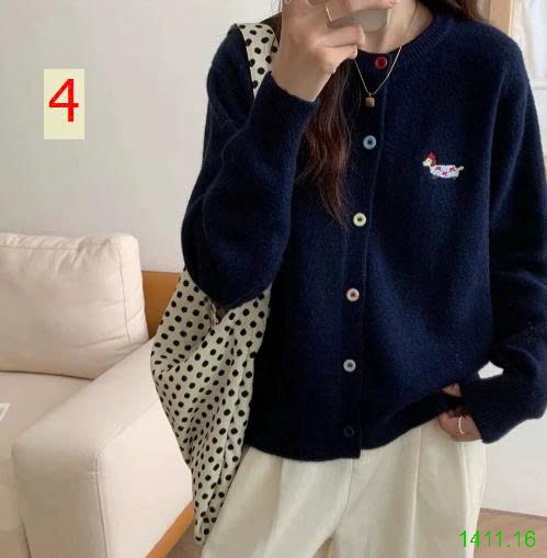 25HA1411.16 - CARDIGAN LEN THÊU HÌNH CÚN