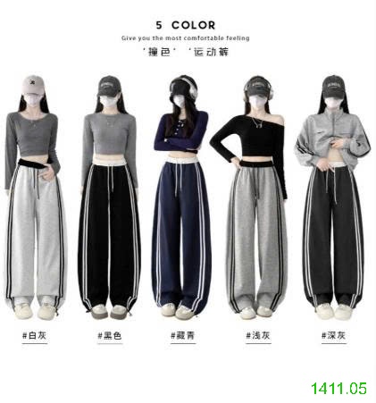 25HA1411.05 - QUẦN NỈ ỐNG RỘNG THỂ THAO CHO NỮ