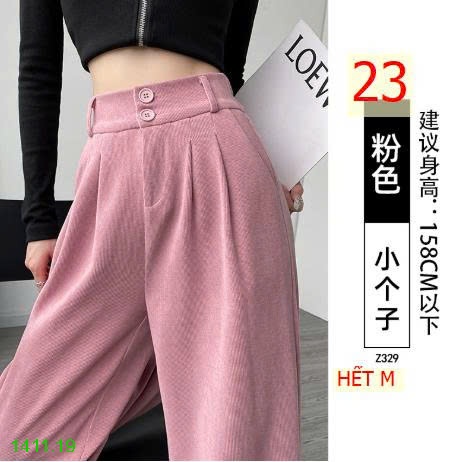 25HA1411.19 - QUÂN ÂU ỐNG ĐỨNG NHUNG TĂM CHO NỮ