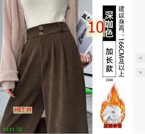 25HA1411.19 - QUÂN ÂU ỐNG ĐỨNG NHUNG TĂM CHO NỮ