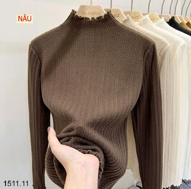 25HA1511.11 - ÁO GIỮ NHIỆT DỆT KIM NỮ CỔ BÈO
