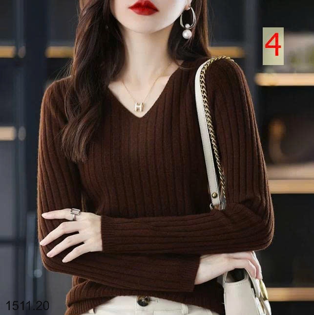 25HA1511.20 - ÁO LEN CỔ V CHO NỮ