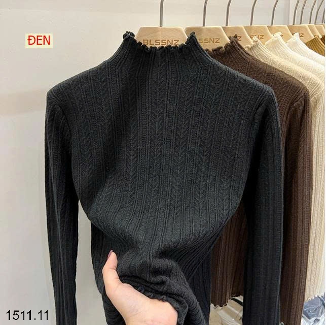 25HA1511.11 - ÁO GIỮ NHIỆT DỆT KIM NỮ CỔ BÈO