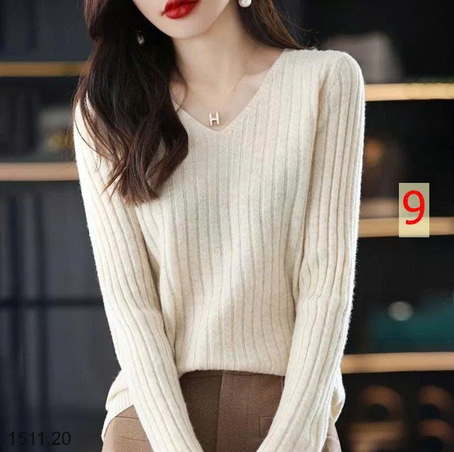 25HA1511.20 - ÁO LEN CỔ V CHO NỮ