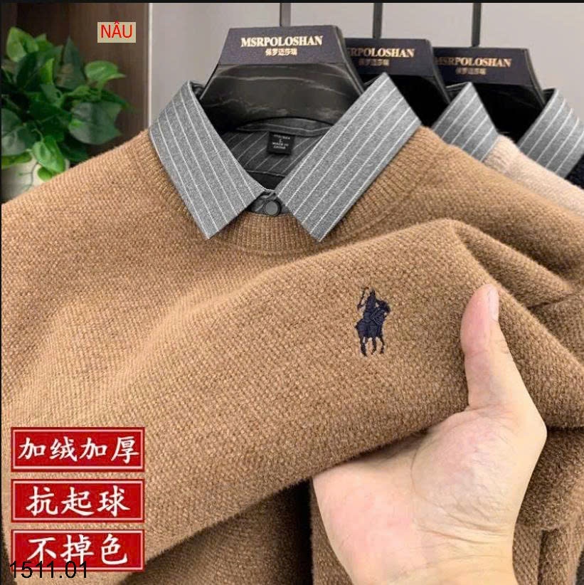 25HA1511.01 - ÁO LEN NAM CỔ SƠ MI LÓT LÔNG SIÊU ĐẸP