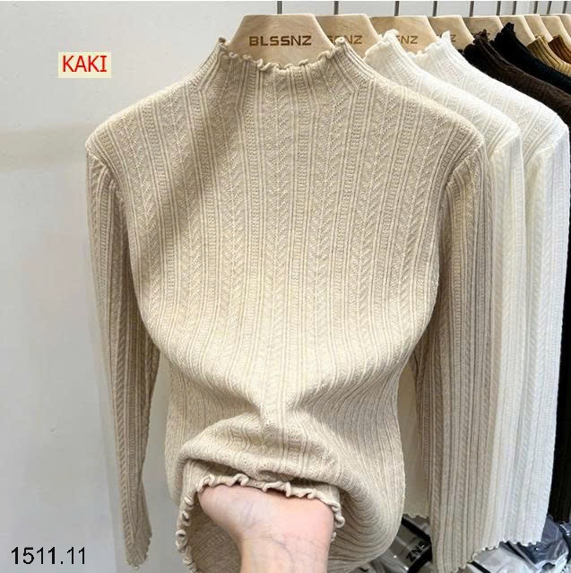 25HA1511.11 - ÁO GIỮ NHIỆT DỆT KIM NỮ CỔ BÈO