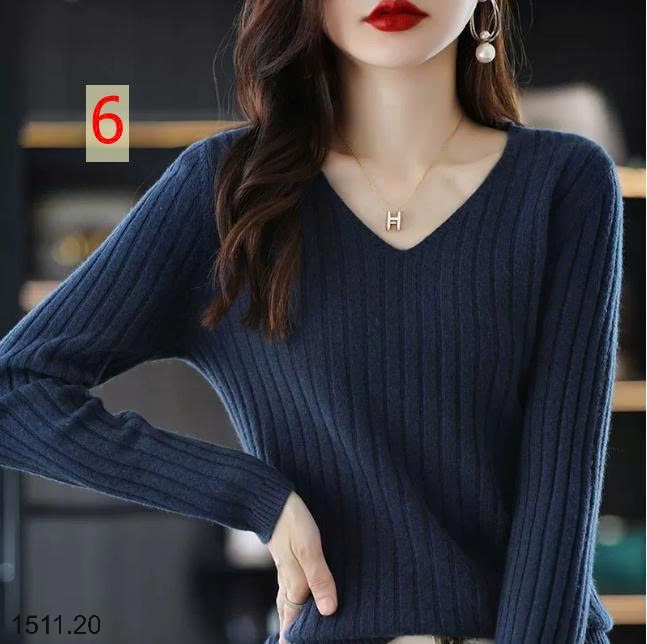 25HA1511.20 - ÁO LEN CỔ V CHO NỮ