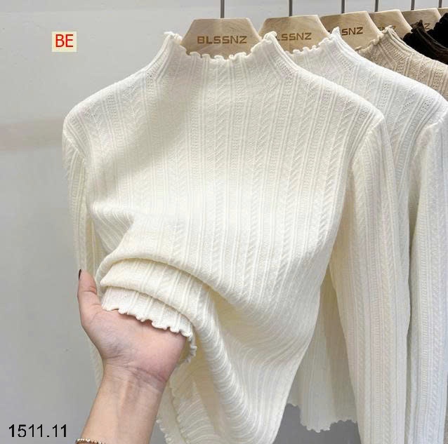 25HA1511.11 - ÁO GIỮ NHIỆT DỆT KIM NỮ CỔ BÈO