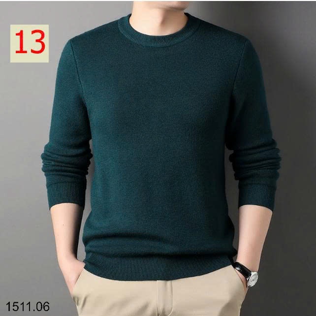 25HA1511.06 - ÁO LEN NAM GIỮ NHIỆT TRƠN MÀU BASIC