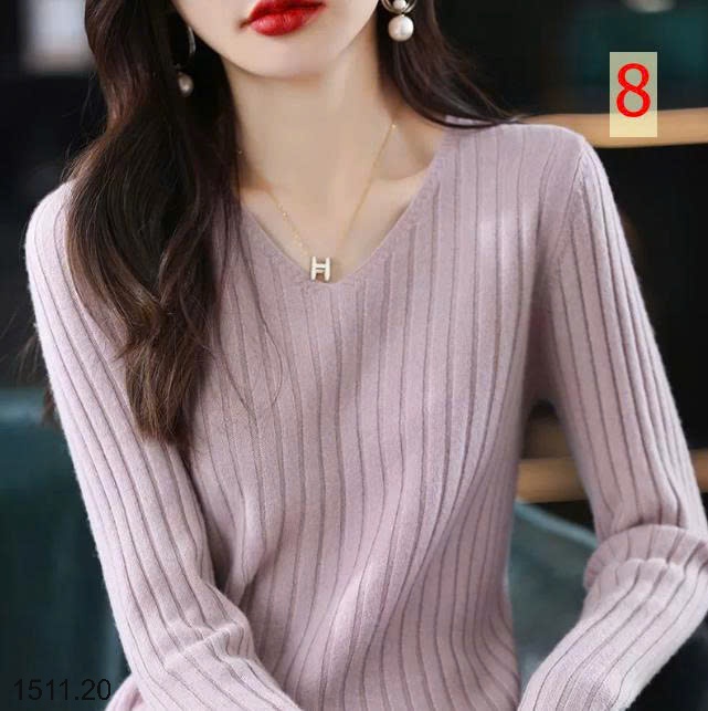 25HA1511.20 - ÁO LEN CỔ V CHO NỮ