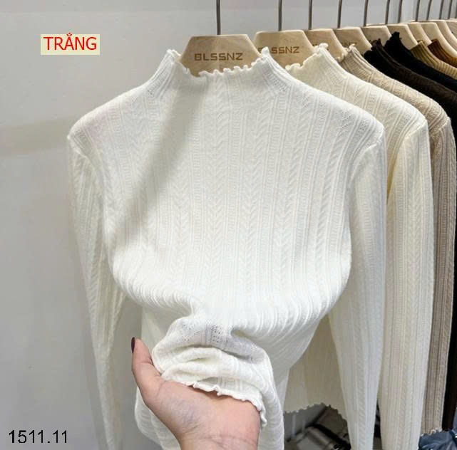 25HA1511.11 - ÁO GIỮ NHIỆT DỆT KIM NỮ CỔ BÈO