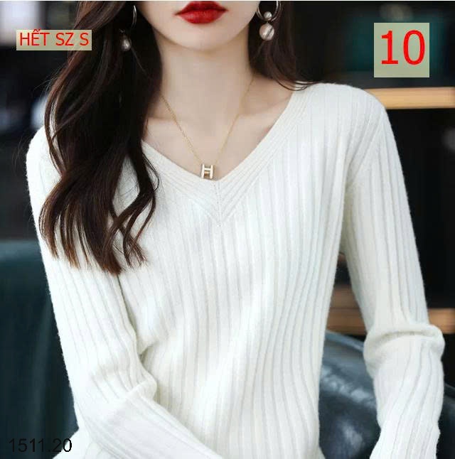 25HA1511.20 - ÁO LEN CỔ V CHO NỮ
