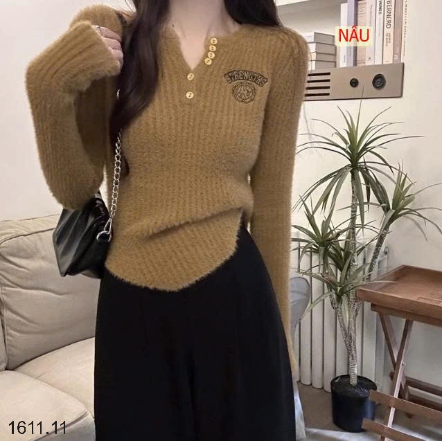 25HA1611.11 - ÁO LEN GÂN DÀI TAY CHO NỮ