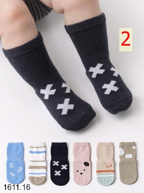 25HA1611.16 - SET 6 ĐÔI TẤT CHỐNG TRƠN TRƯỢT HÌNH THÚ CHO BÉ