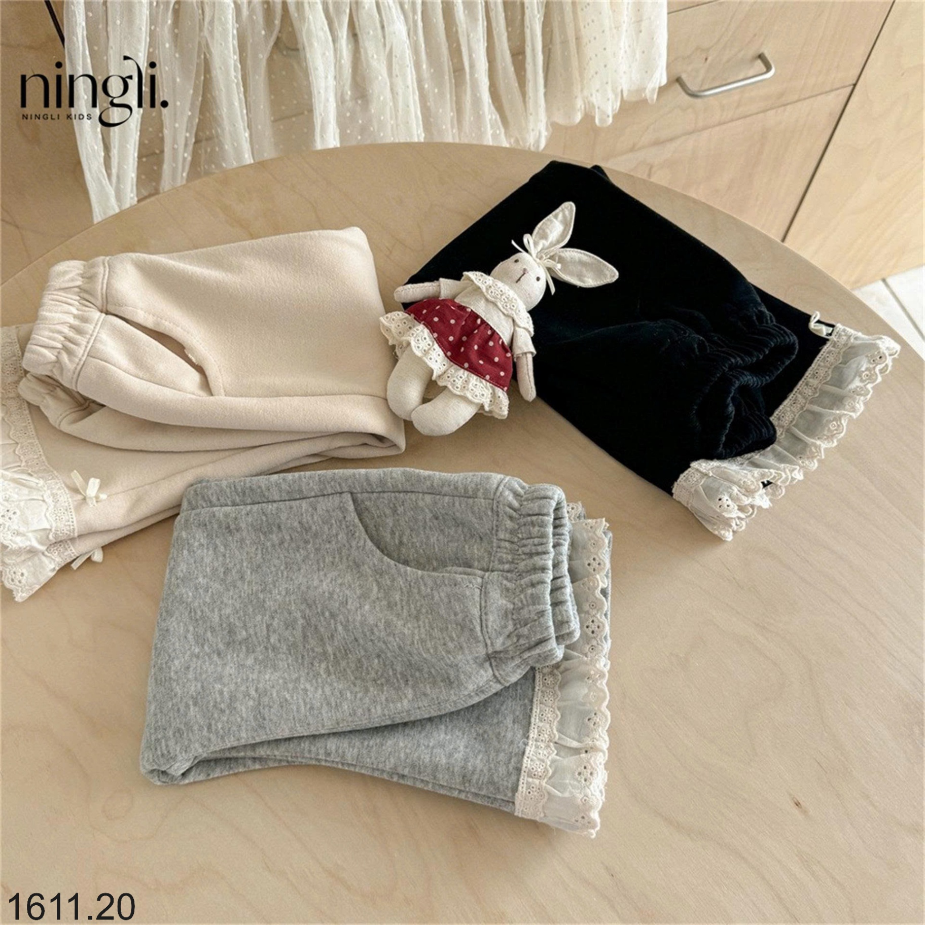 25HA1611.20 - QUẦN NỈ VIỀN REN ỐNG LOE BG NINGLI