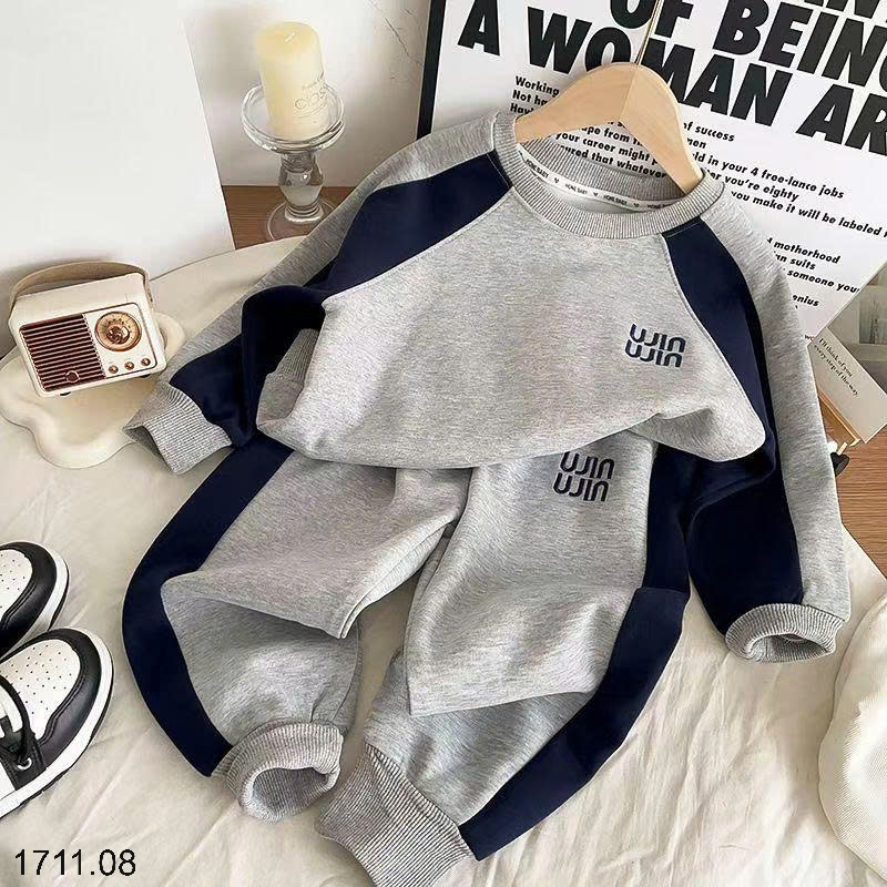 25HA1711.08 - BỘ NỈ THU ĐÔNG BÉ TRAI BÉ GÁI SIZE ĐẠI