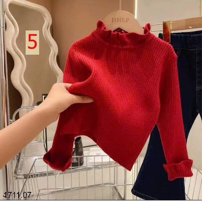 25HA1711.07 - ÁO LEN CỔ VIỀN BÈO BG NINGLI
