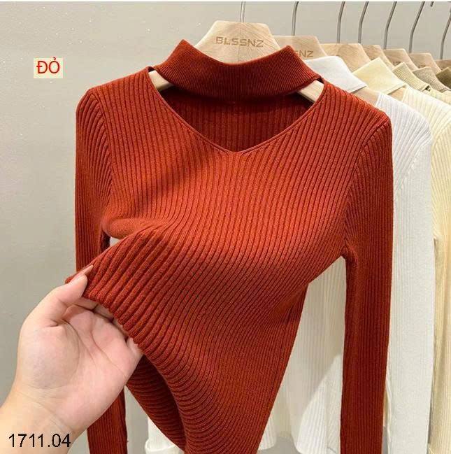25HA1711.04 - ÁO LEN CỔ V ĐIỆU ĐÀ