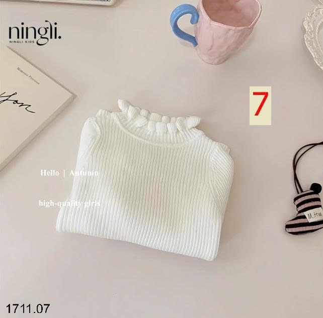 25HA1711.07 - ÁO LEN CỔ VIỀN BÈO BG NINGLI