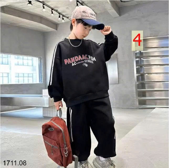 25HA1711.08 - BỘ NỈ THU ĐÔNG BÉ TRAI BÉ GÁI SIZE ĐẠI