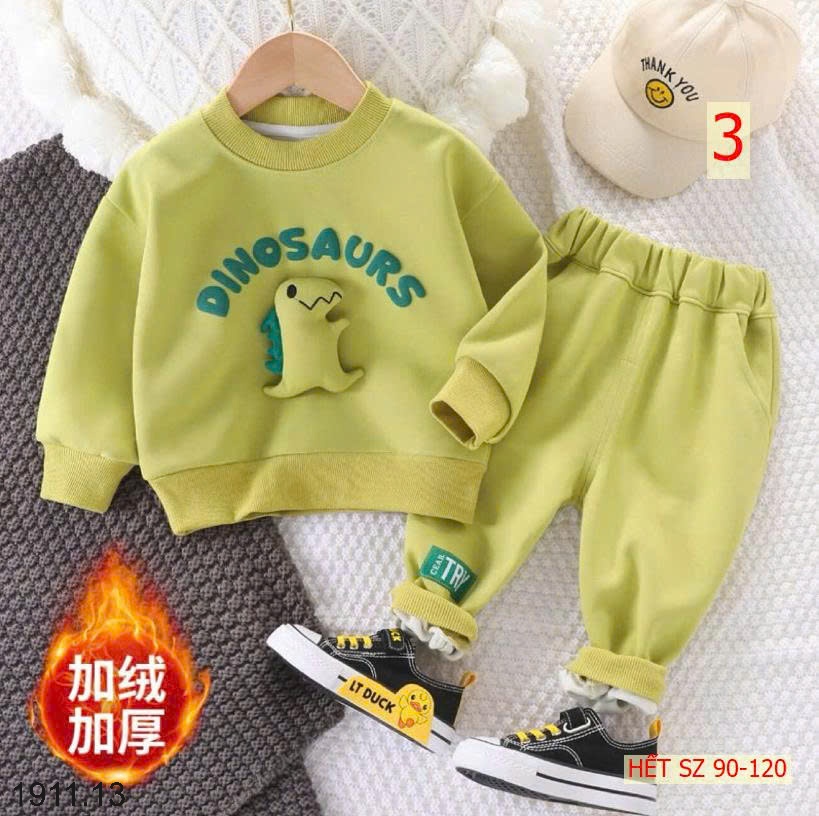 25HA1911.13 - BỘ NỈ KHỦNG LONG CHO BÉ