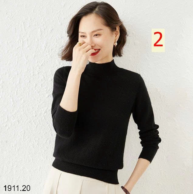 25HA1911.20 - ÁO LEN NỮ CỔ 3 PHÂN GIỮ NHIỆT