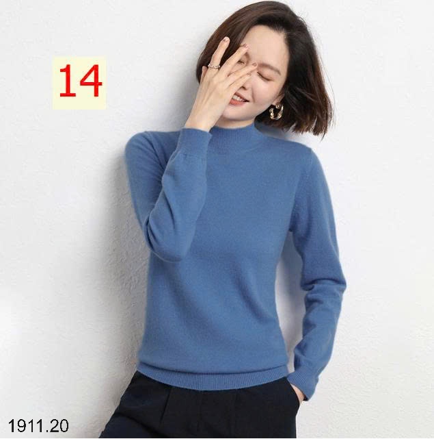 25HA1911.20 - ÁO LEN NỮ CỔ 3 PHÂN GIỮ NHIỆT