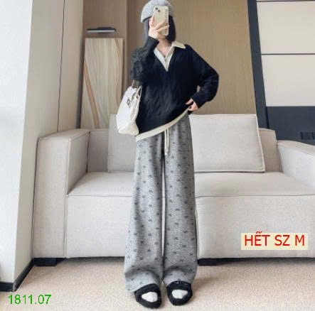 25HA1811.07 - QUẦN NỈ HOẠ TIẾT NƠ LÓT LÔNG