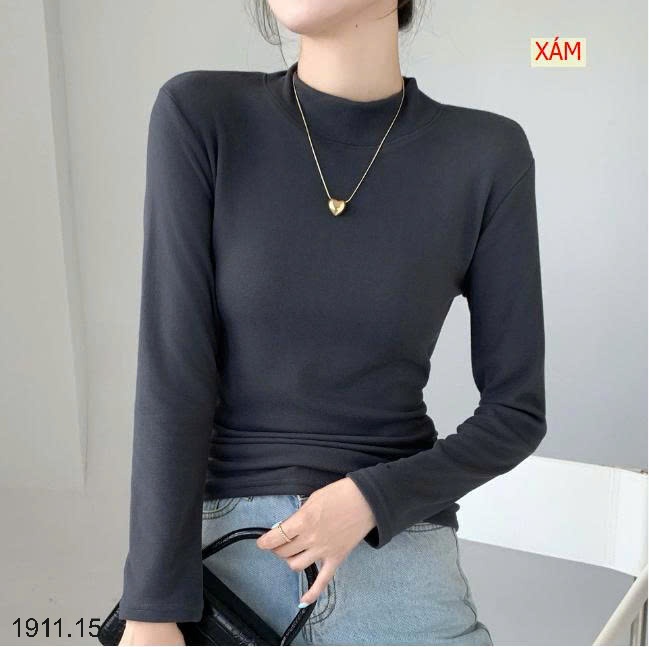 25HA1911.15 - ÁO GIỮ NHIỆT CAO CỔ LÓT LÔNG CHO NỮ